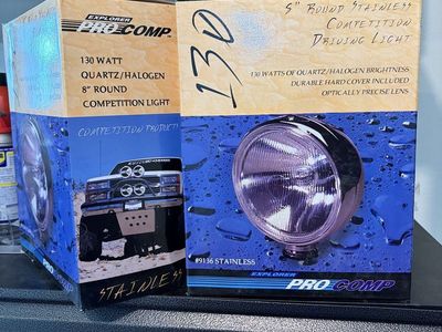Pro Comp 130 Explorer 8" Round Stainless Halogen Driving Light Competition Products (Pair)