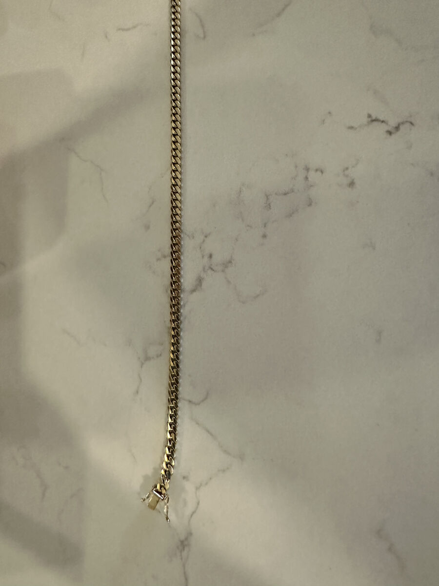 14k Solid Gold Cuban Men's Necklace 21 inch