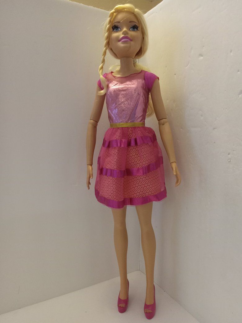 Barbie 28" Best Fashion Friend Doll - Blonde  with Pink Metallic Dress Large Scale