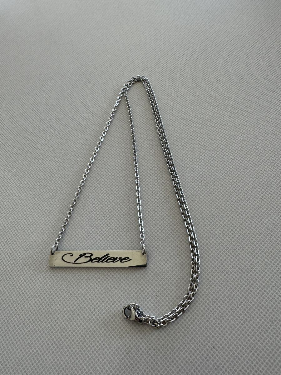 Believe Necklace Silver  NEW