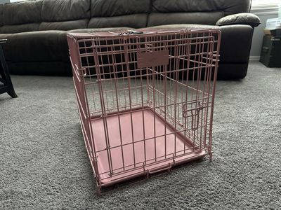 Small pink dog kennel