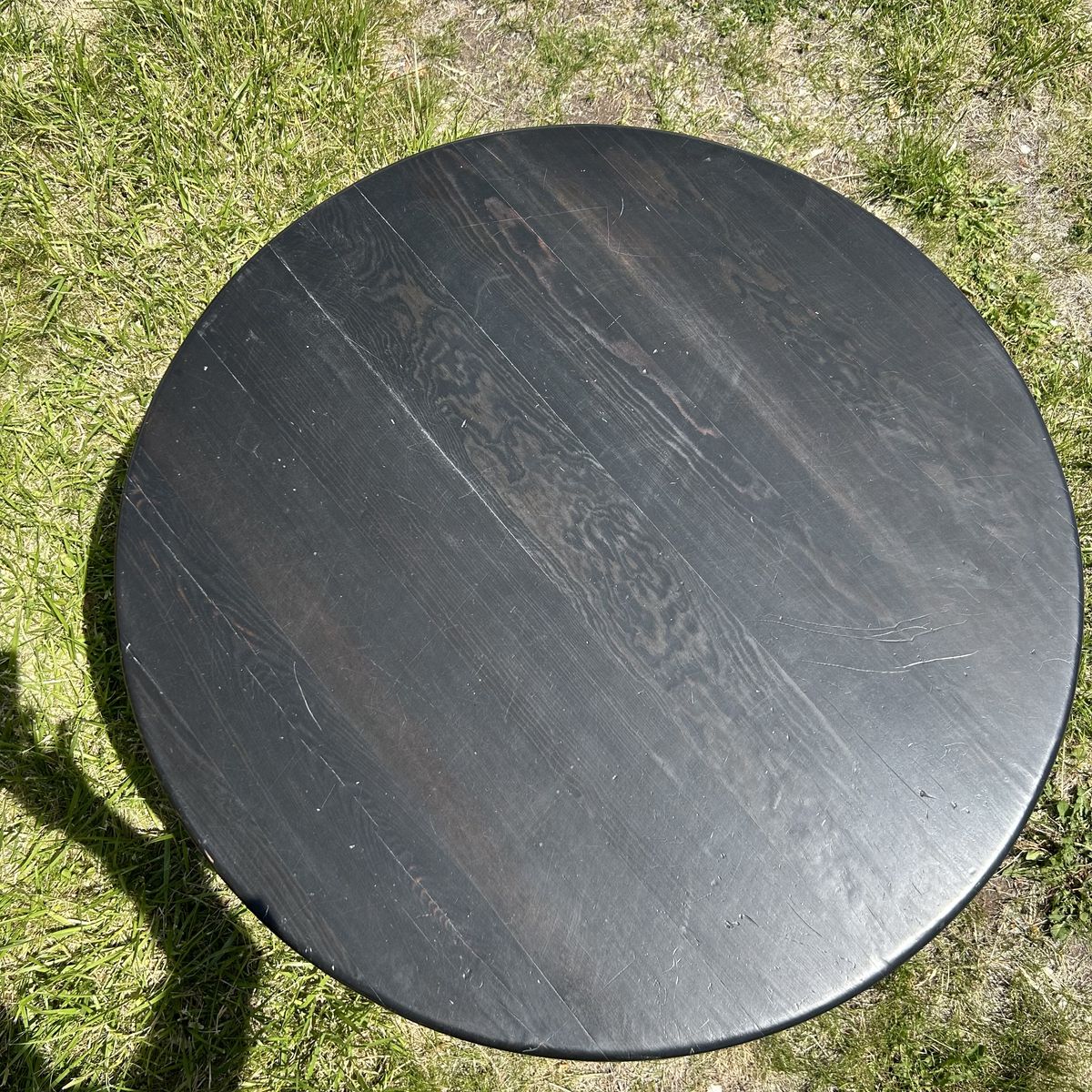 Round Solid Pine COFFEE TABLE Stained Black