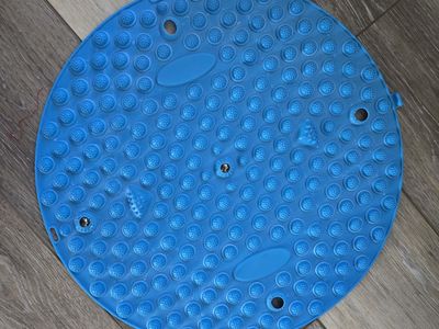 Blue Circular Massage Foot Pad/Twist Board, Textured Surface for Reflexology & Core Workout