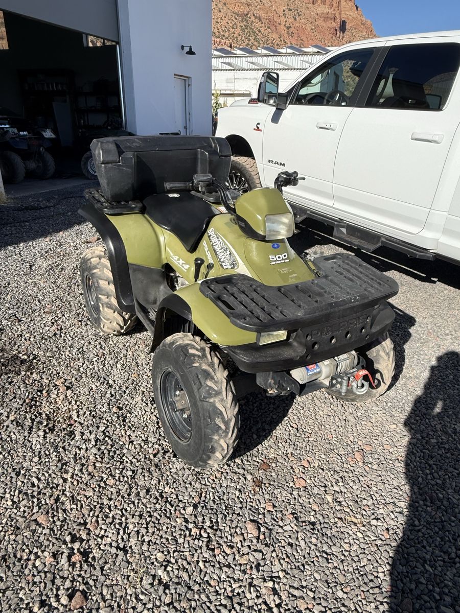 Polaris Sportsman 500 4x4 ATV - Olive Green, Utility Rack, Winch