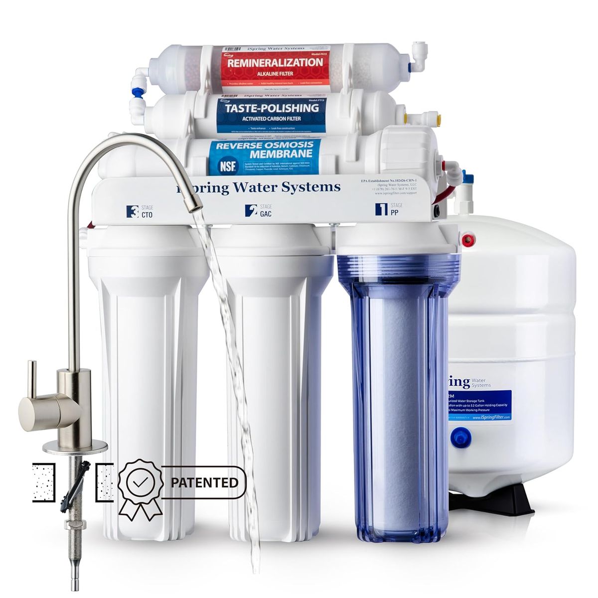 iSpring Water Filter System RO500 5-Stage Under-Sink Reverse Osmosis