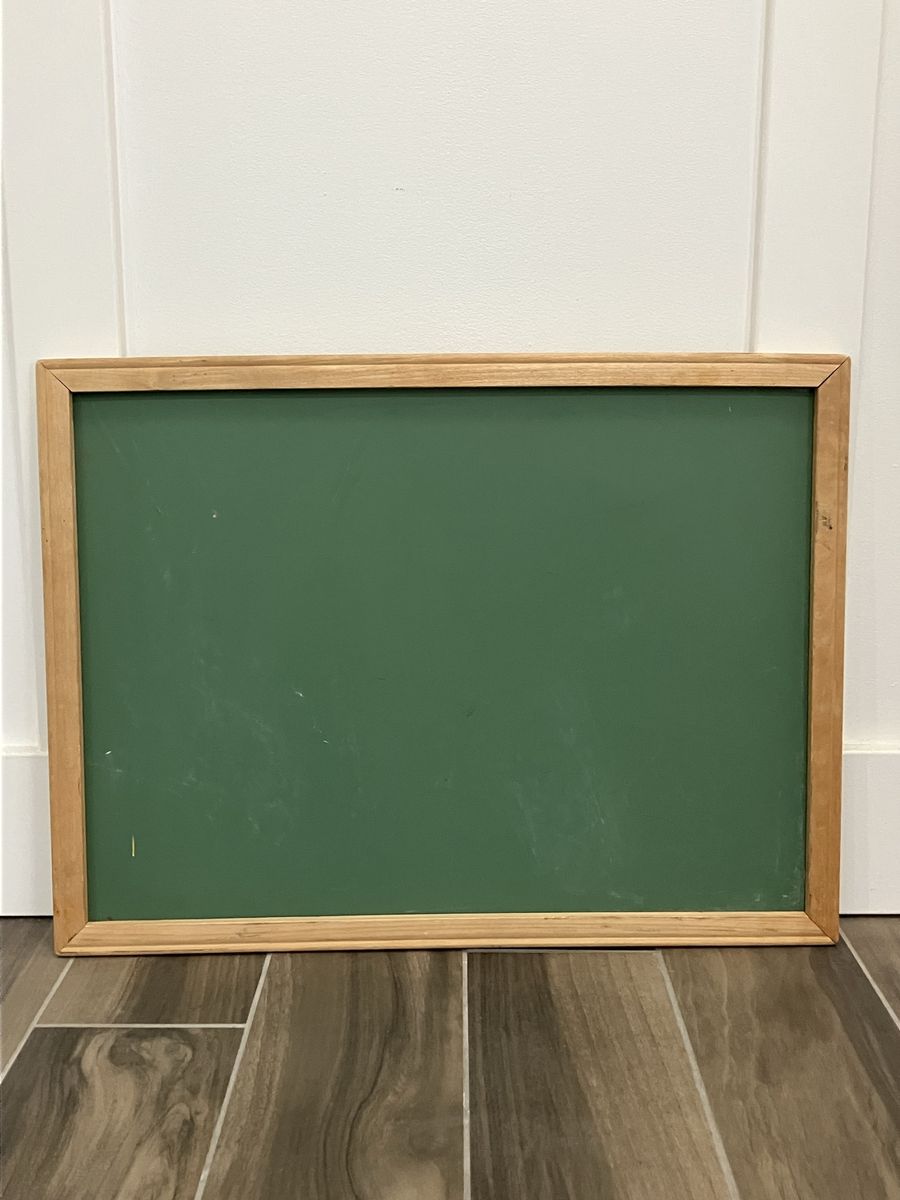 Vintage Wooden Framed Green Chalkboard Classroom School Board