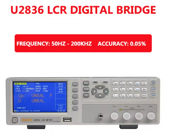 U2836LCR Digital Bridge Tester 50-200kHz Resistance, Capacitance, and Inductance Tester