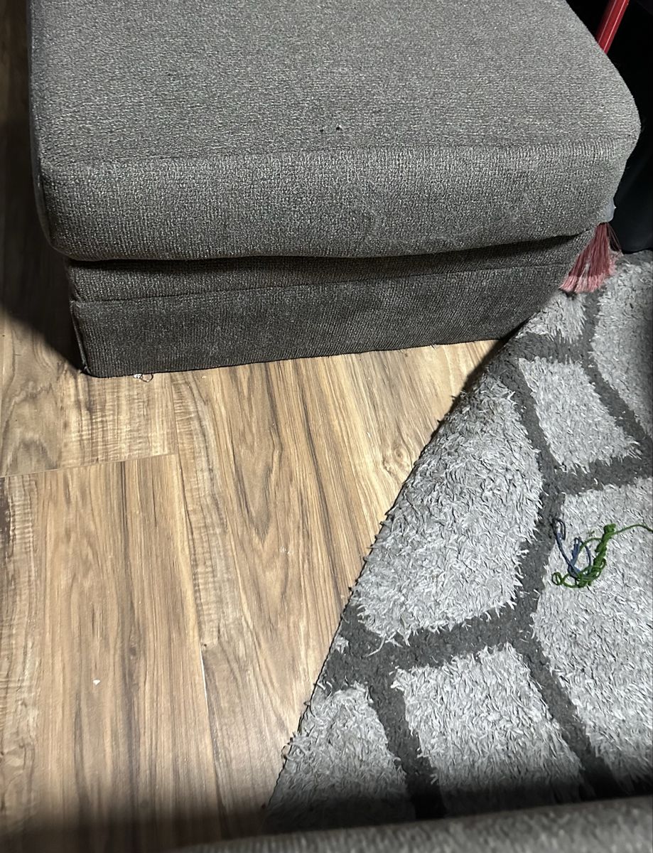 Gray Upholstered Ottoman Footstool set of 2