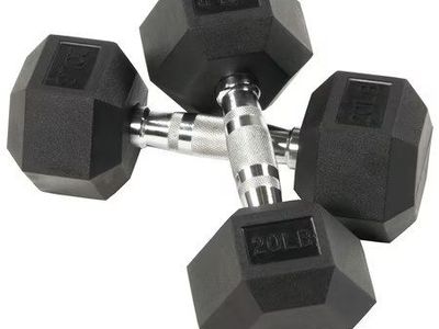 BalanceFrom 20 Lb. Rubber Hex Dumbbells Pair