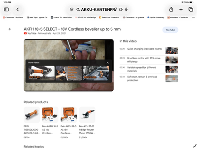 Fein AKFH18-5 AMPShare 18V 1'4in Cordless Beveler (Bare Tool