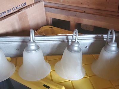 Unbranded 4-Light Bathroom Vanity Light Fixture Frosted Glass Shades Brushed Nickel Finish
