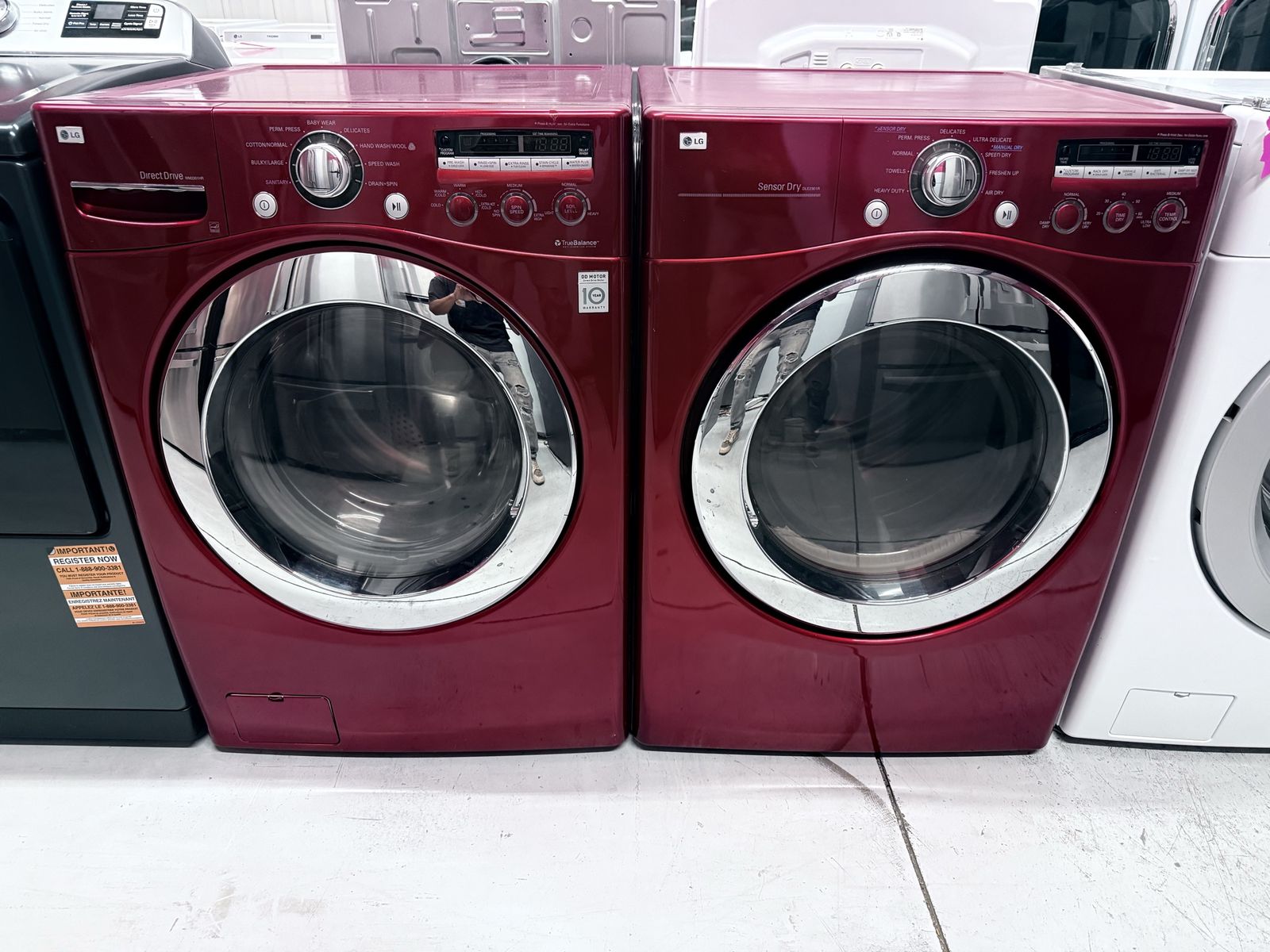 Matching Red Ultra Capacity LG Washer & Dryer Set!(STACKABLE!)