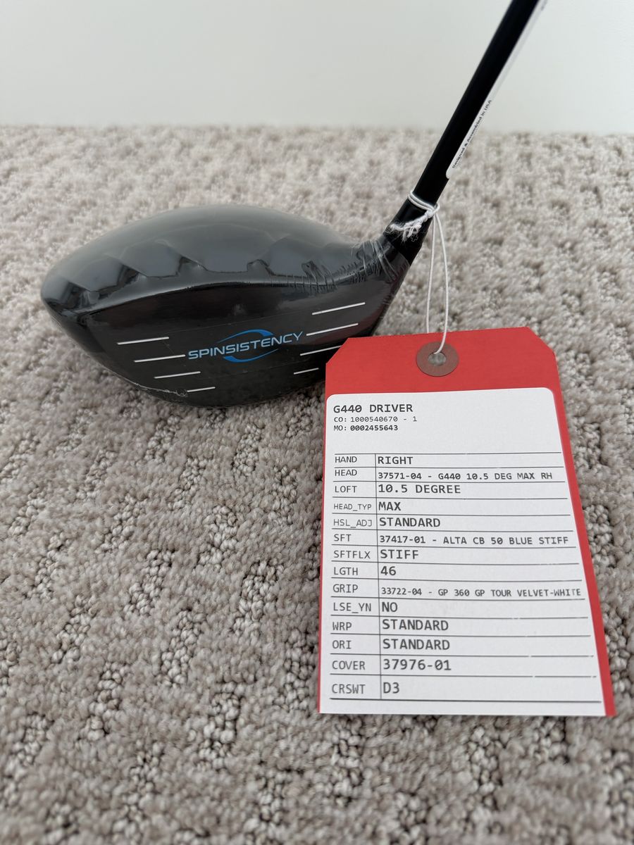 New Ping G440 Max Driver - 10.5 Degree - Stiff Shaft - RH - New in Plastic with Headcover