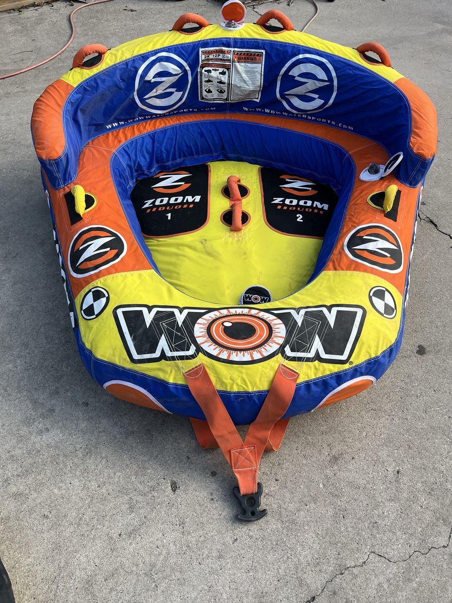 WOW Sports Zoom 2-Person Towable Water Tube - Orange/Blue