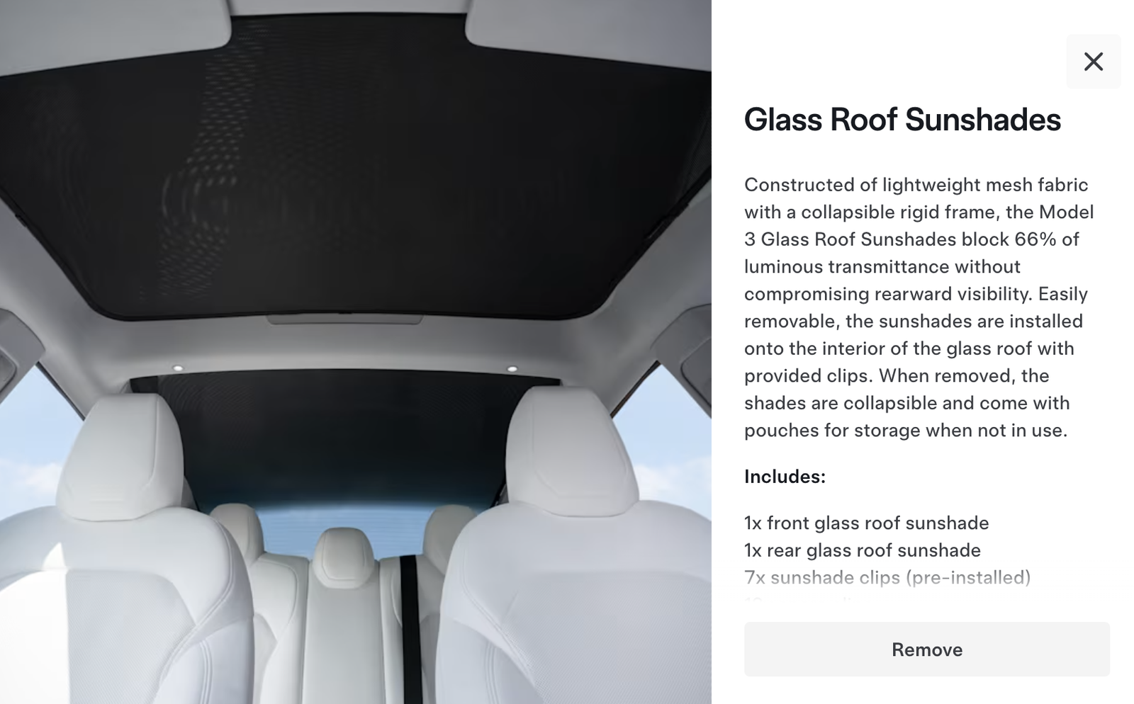Tesla Model 3 (2024-2026) Glass Roof Sunshades