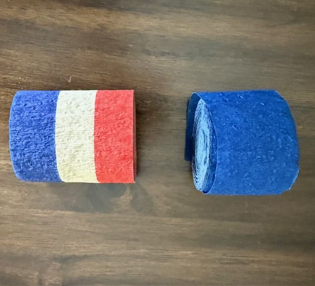 2 Small Rolls of Patriotic Vintage Crepe Paper Streamers Red White Blue