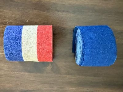 2 Small Rolls of Patriotic Vintage Crepe Paper Streamers Red White Blue