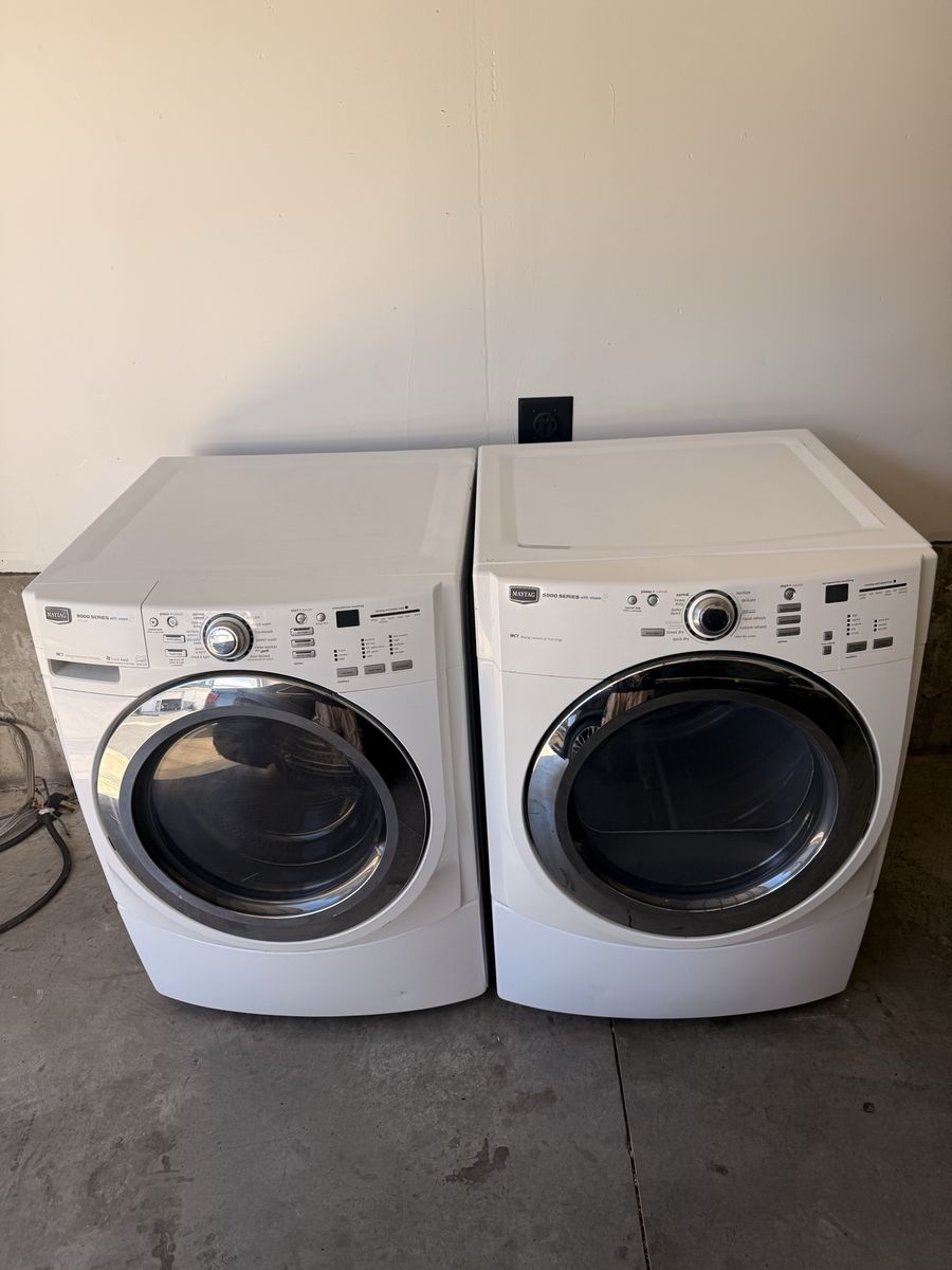 Maytag 9000 Series Front Load Washer and Electric Dryer Set