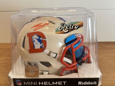 Bo Nix Signed Denver Broncos Retro Mini Helmet – Beckett Certified