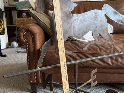 Vintage Metal Horse Weathervane - Rustic Directional Outdoor Decor (36" Tall)