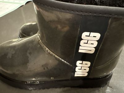 UGG Girls Classic Clear Mini Waterproof Boots Black Size 12
