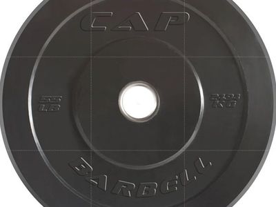 55lbs - Single, Black Rubber Olympic Bumper Plate