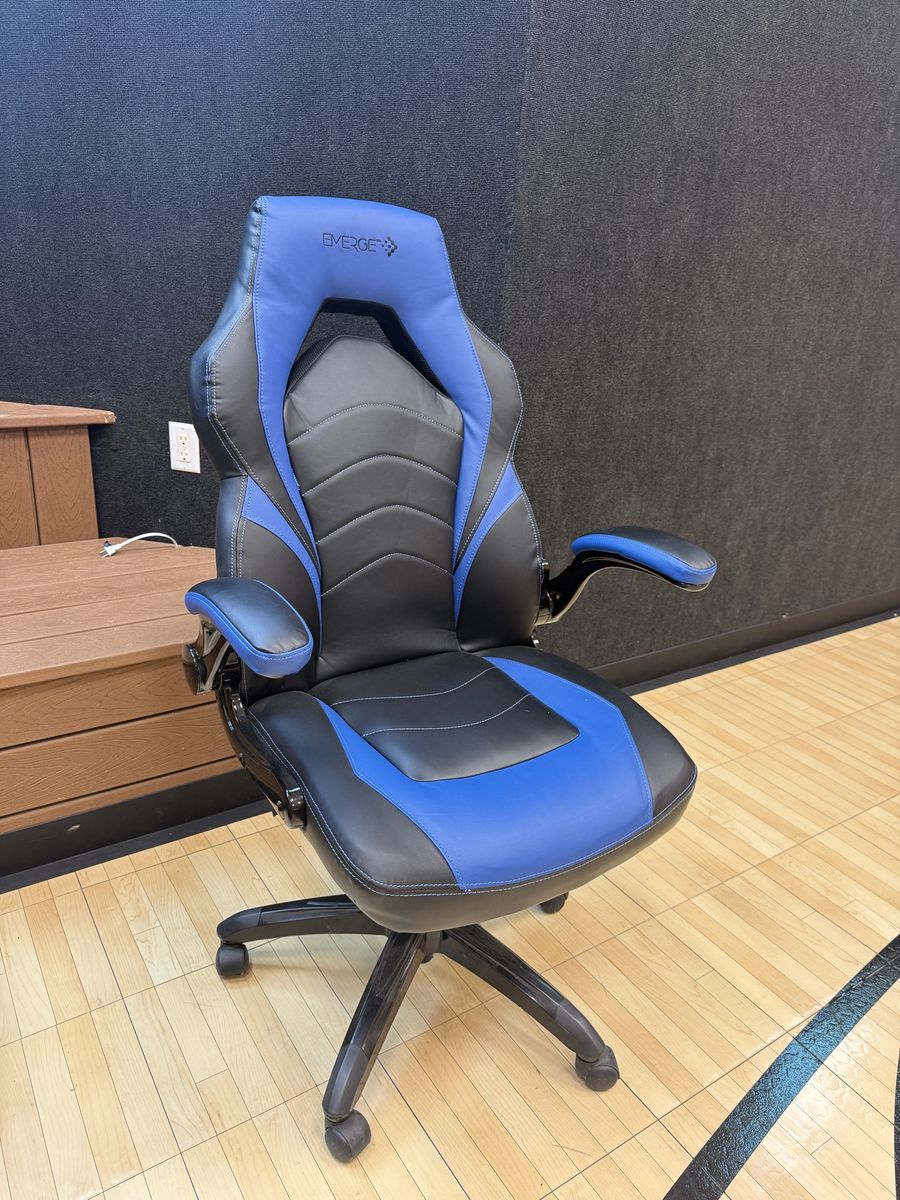 Emerge Vizon Gaming Chair - Blue & Black Adjustable Ergonomic Swivel Seat