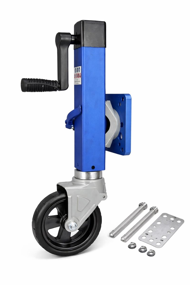Heavy-Duty Swivel Trailer Jack w/ Wheel And Mount