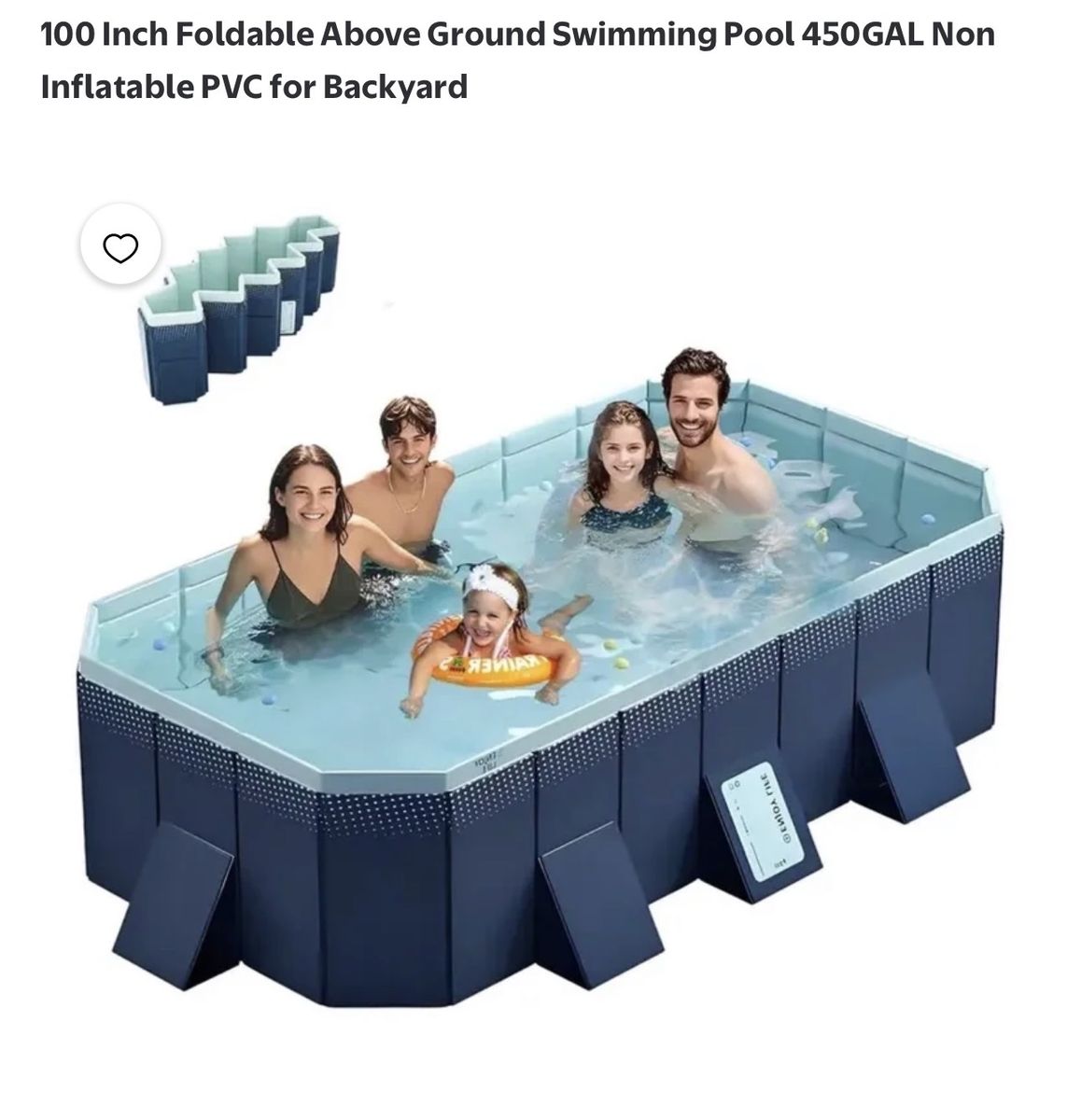 Foldable swimming pool, non inflatable