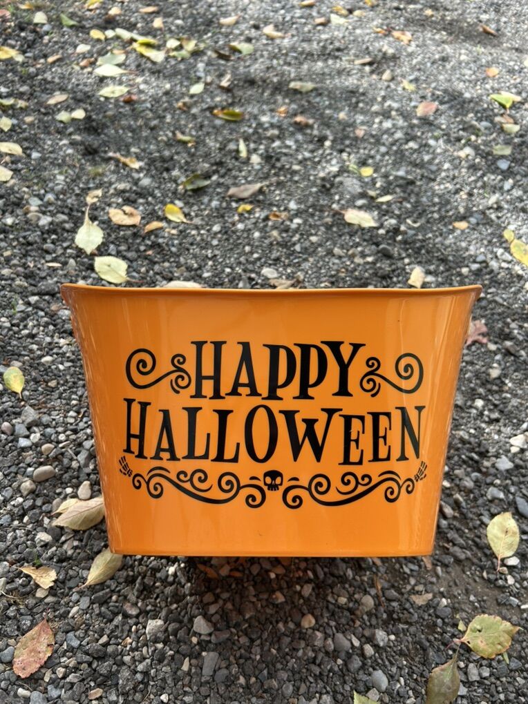 Large Plastic Happy Halloween Tote Bucket Target