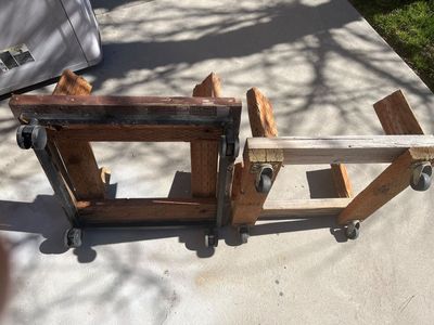 Platforms with wheels! for deck planters or shop/garage equipment $10. Solid.