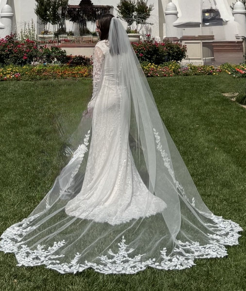Size  6 wedding dress and Veil.