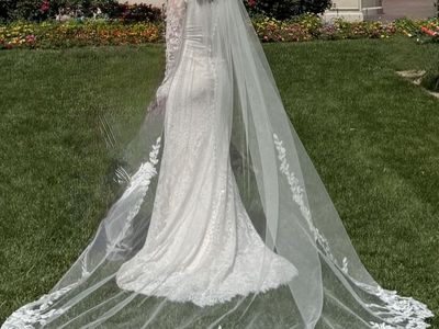 Size 6 wedding dress and Veil.