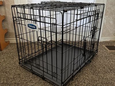 Petmate 2-Door Collapsible Metal Wire Dog Crate with Removable Pan