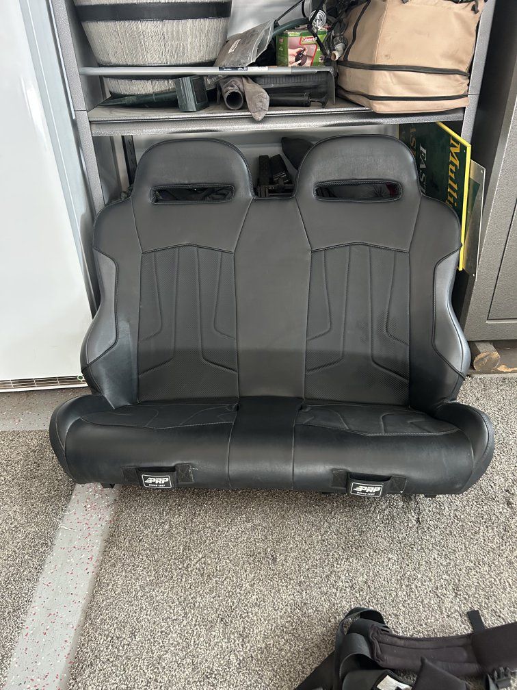 PRP rzr bench Seat,  Black Vinyl UTV Seat with Harness Belt