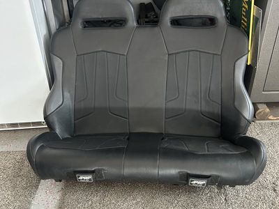 PRP rzr bench Seat, Black Vinyl UTV Seat with Harness Belt