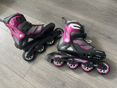 Rollerblade Inline Skates – Adjustable Size 5-8 – Girls/Women – Pink & Black