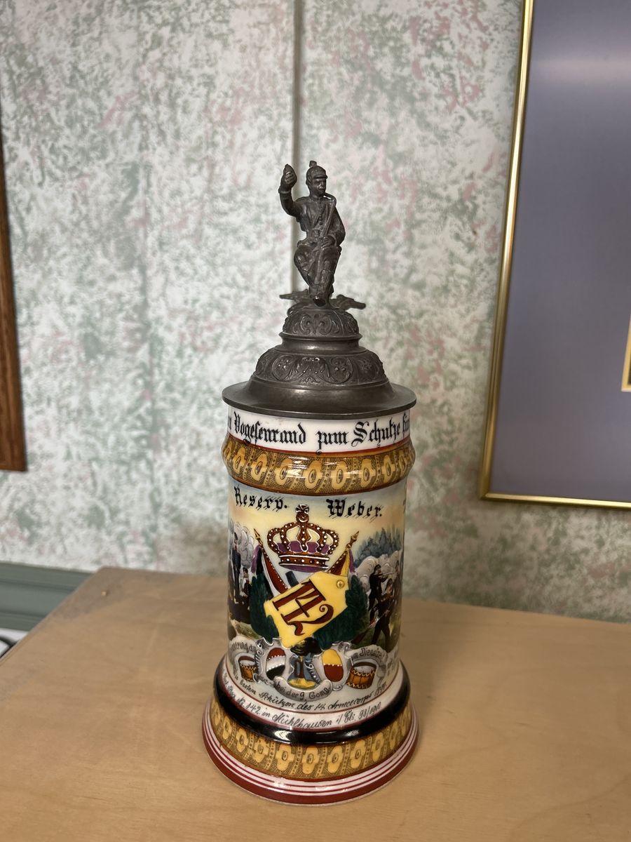 1899 Mıiltary Stein Hand Painted