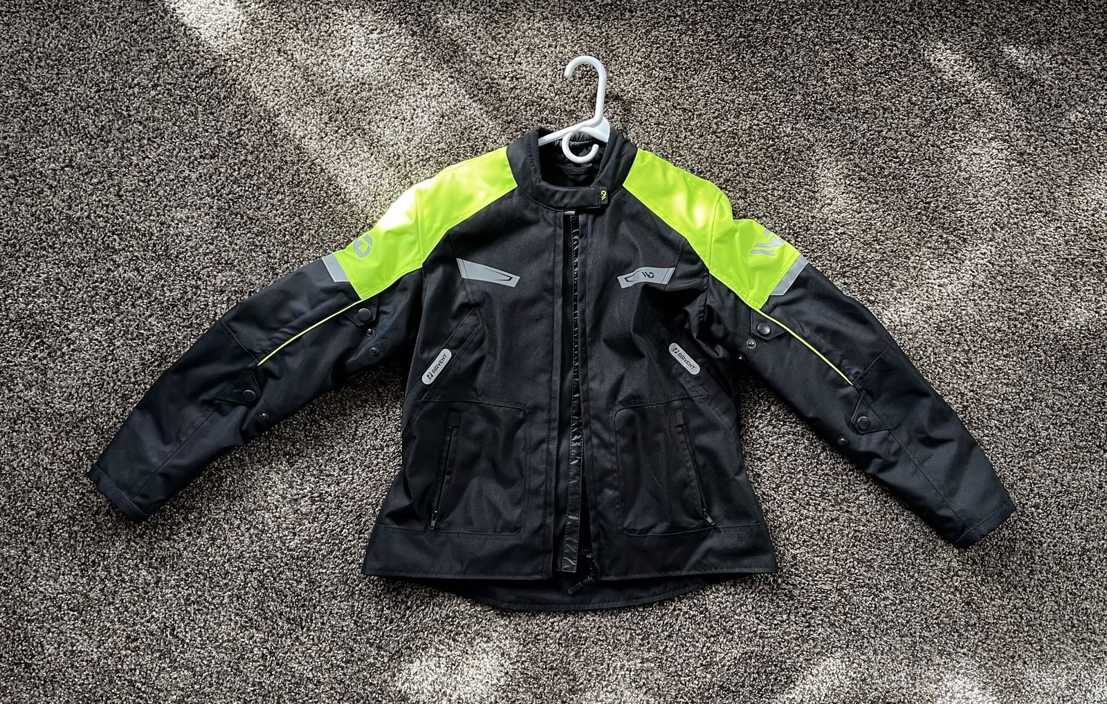 VD Motorsports Armored Motorcycle Jacket Black/Neon Yellow
