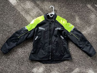 VD Motorsports Armored Motorcycle Jacket Black/Neon Yellow