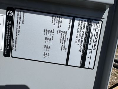 Cummins Power Generation OTECC Automatic Transfer Switch 600A 208V