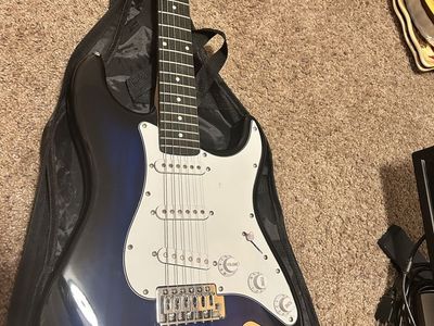Zeny Electric Guitar Blue Sunburst Strat-style with Gig Bag