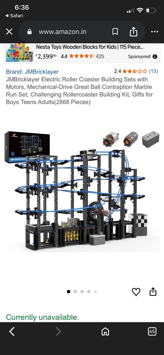 Electric Roller Coaster Building Sets w/ Motors