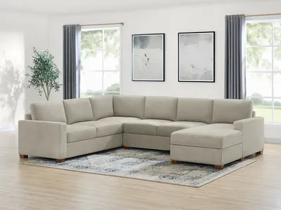 THOMASVILLE Modern Sectional with Storage Chaise - FREE DELIVERY