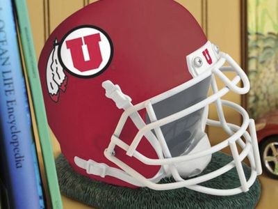 Memory Company Utah Utes NCAA Football Helmet Bank - Red & White, Collectible Decor