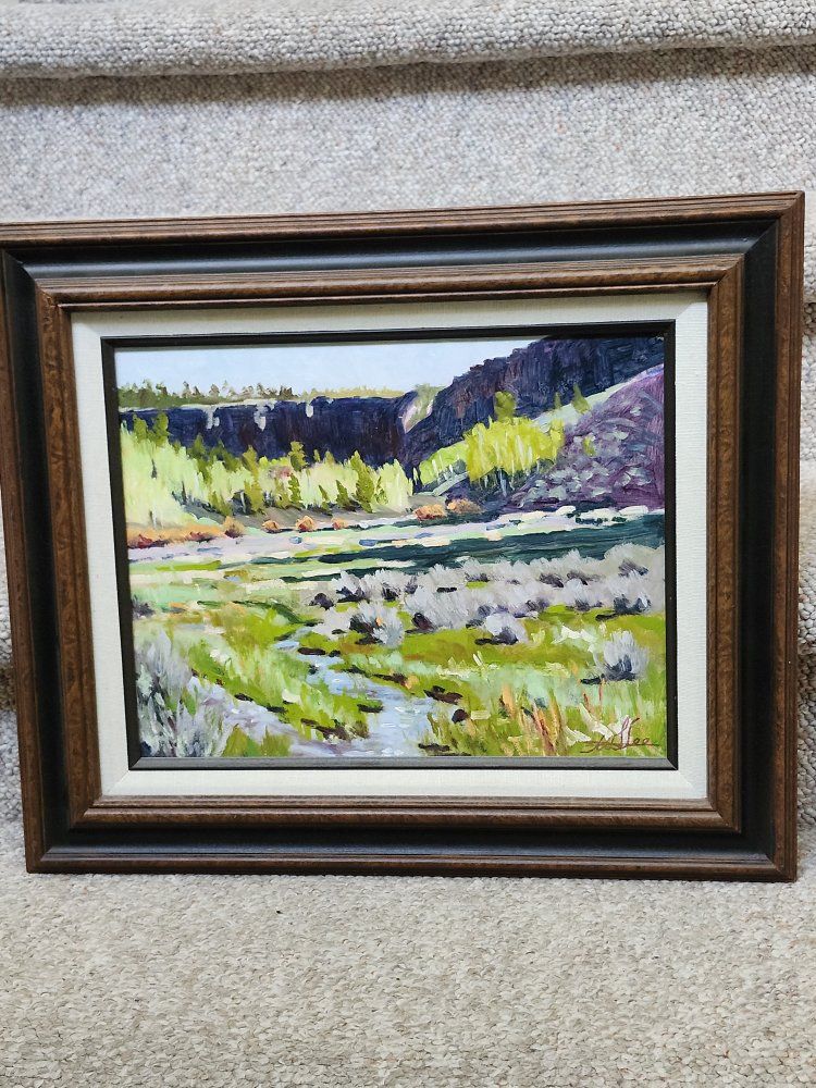 Original Wallace Lee Signed Framed Oil Painting Early Light Ipson Canyon Panguitch Lake