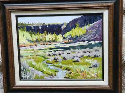 Original Wallace Lee Signed Framed Oil Painting Early Light Ipson Canyon Panguitch Lake
