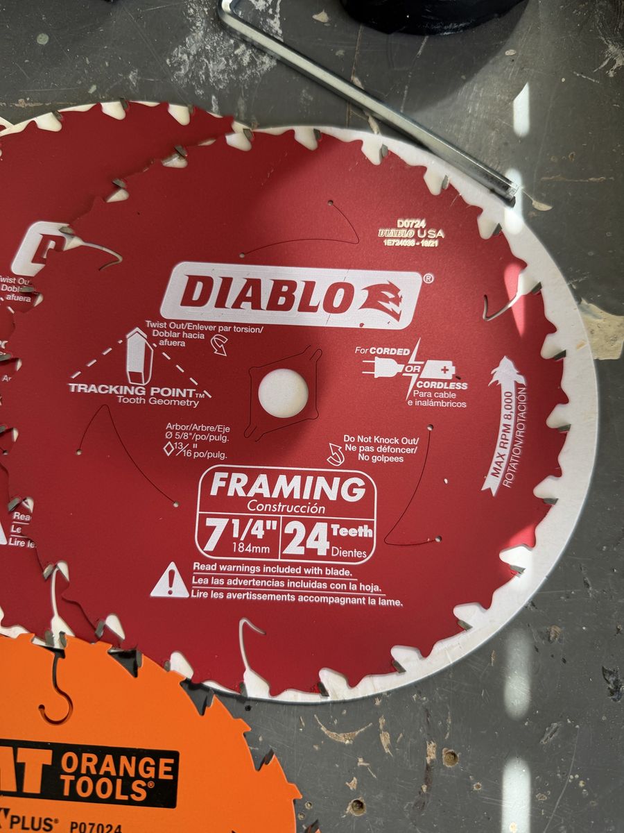 Framing saw blades 7 1/4