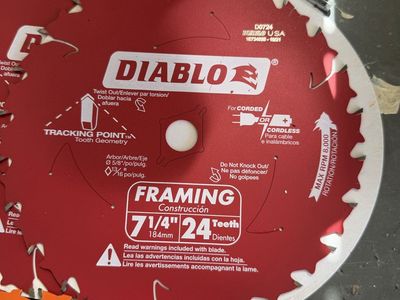 Framing saw blades 7 1/4