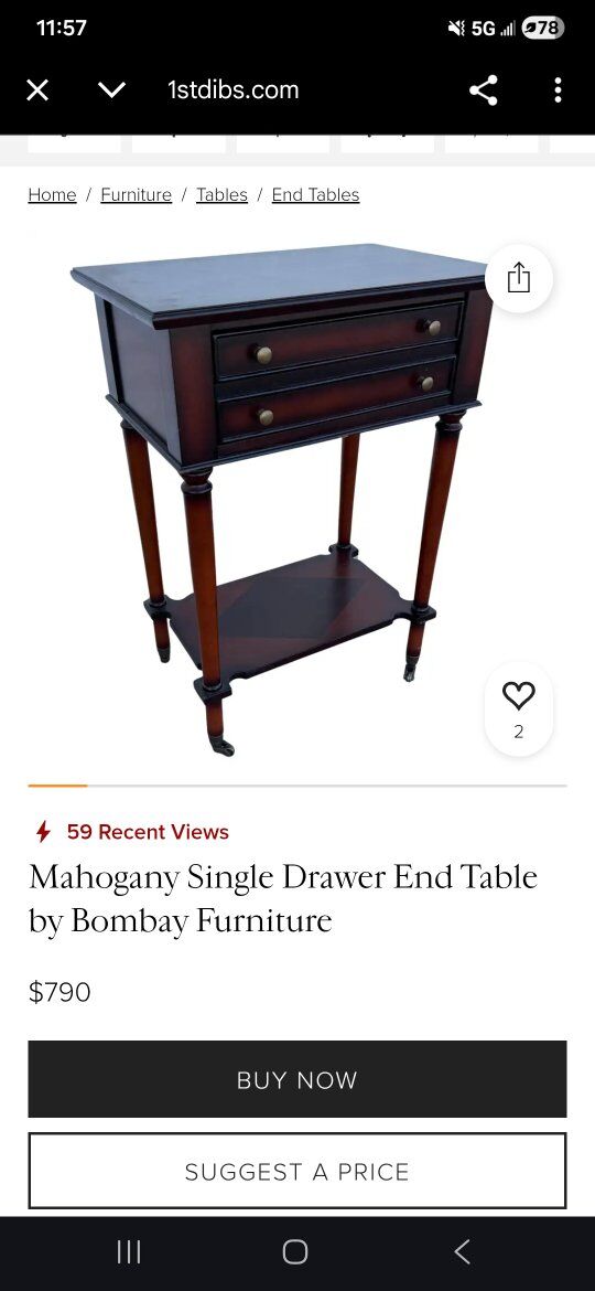 Bombay table vintage